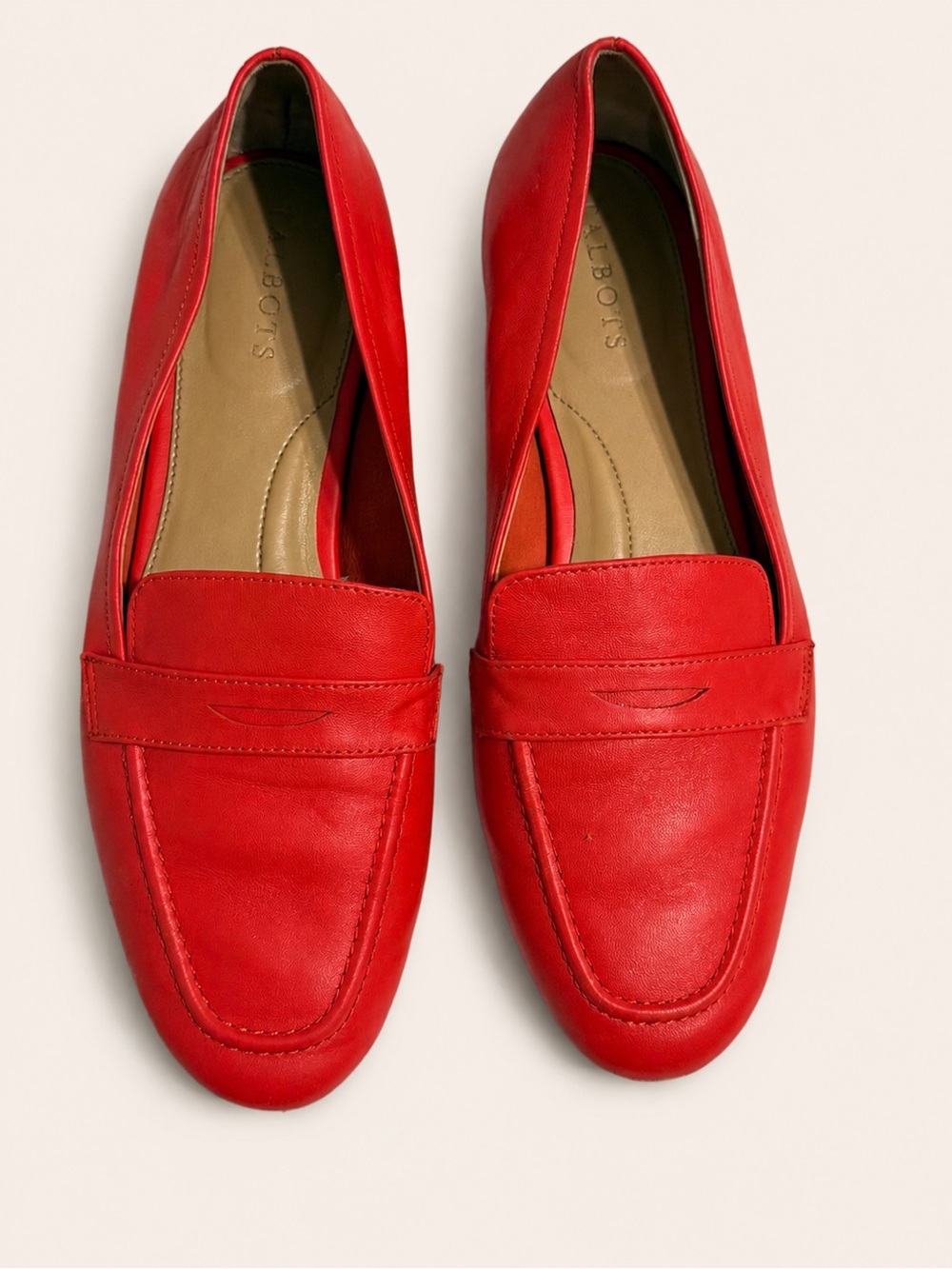 Talbots Red Leather Penny Loafers – Size 10.5M